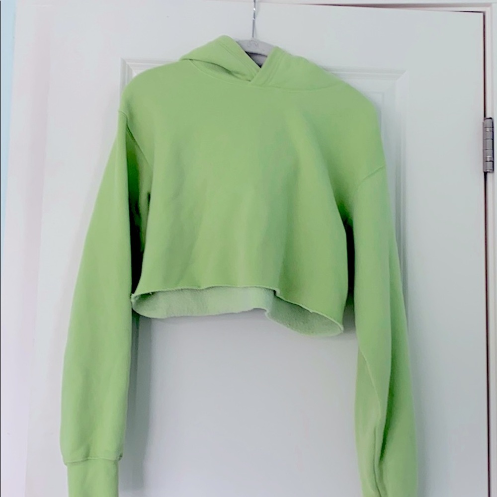 Aritzia green cropped hoodie